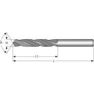 Spiralbohrer HSS 5xD DIN338W 130° 1mm blank geschliffen