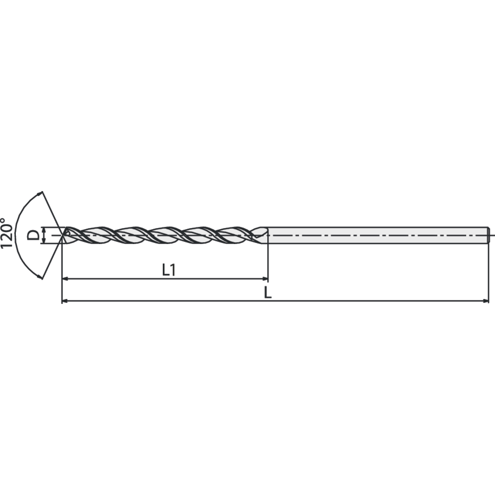 Spiralbohrer HSS-Co8 20xD TDXL WN 8mm WXL-beschichtet