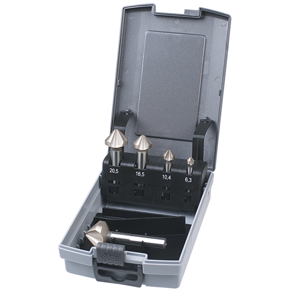 Kegelsenker HSS 90° 6,3-25,0mm harmonische Teilung (5-tlg.)