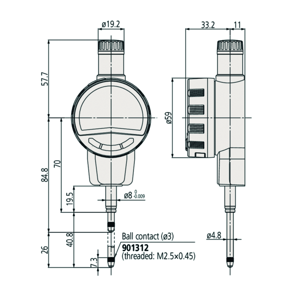 Messuhr digital ID-C 12,7mm (0,01mm) mit Öse