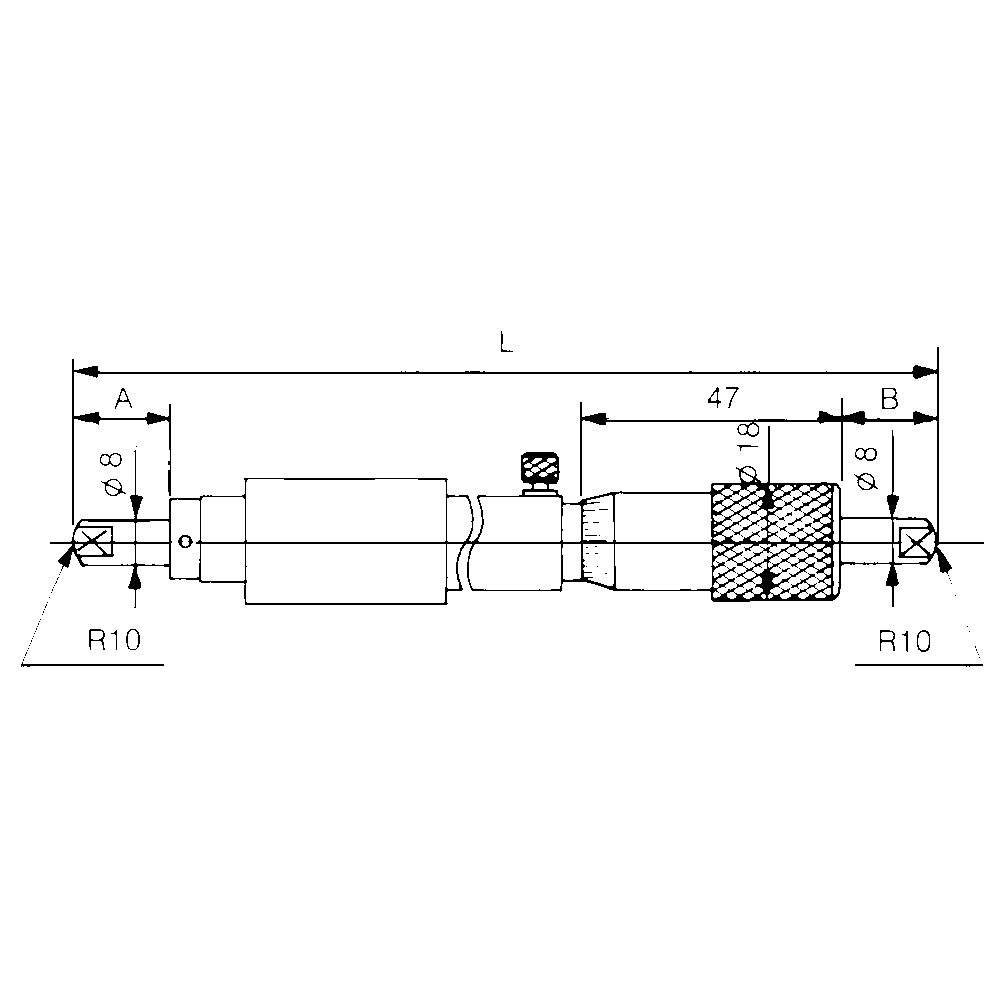Innenmessschraube 200-225mm (0,01mm) feste Ausführung
