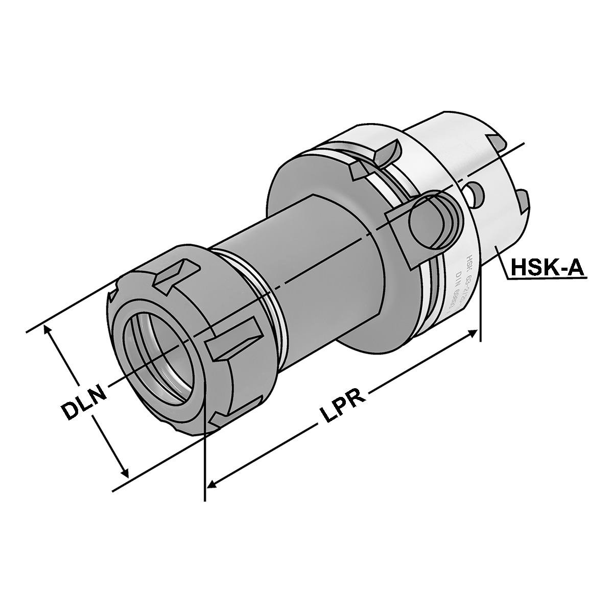 Spannfutter HSK 63-2/13-160 ER20 DIN 69893 Form A