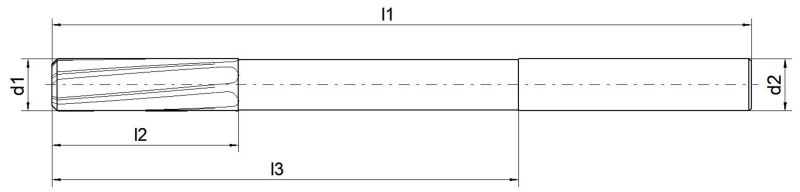 VHM-NC-Maschinenreibahle, WN, Form B, Z=4, blank 1,00 H7 x 10 x 25 x 50 mm, SD 3