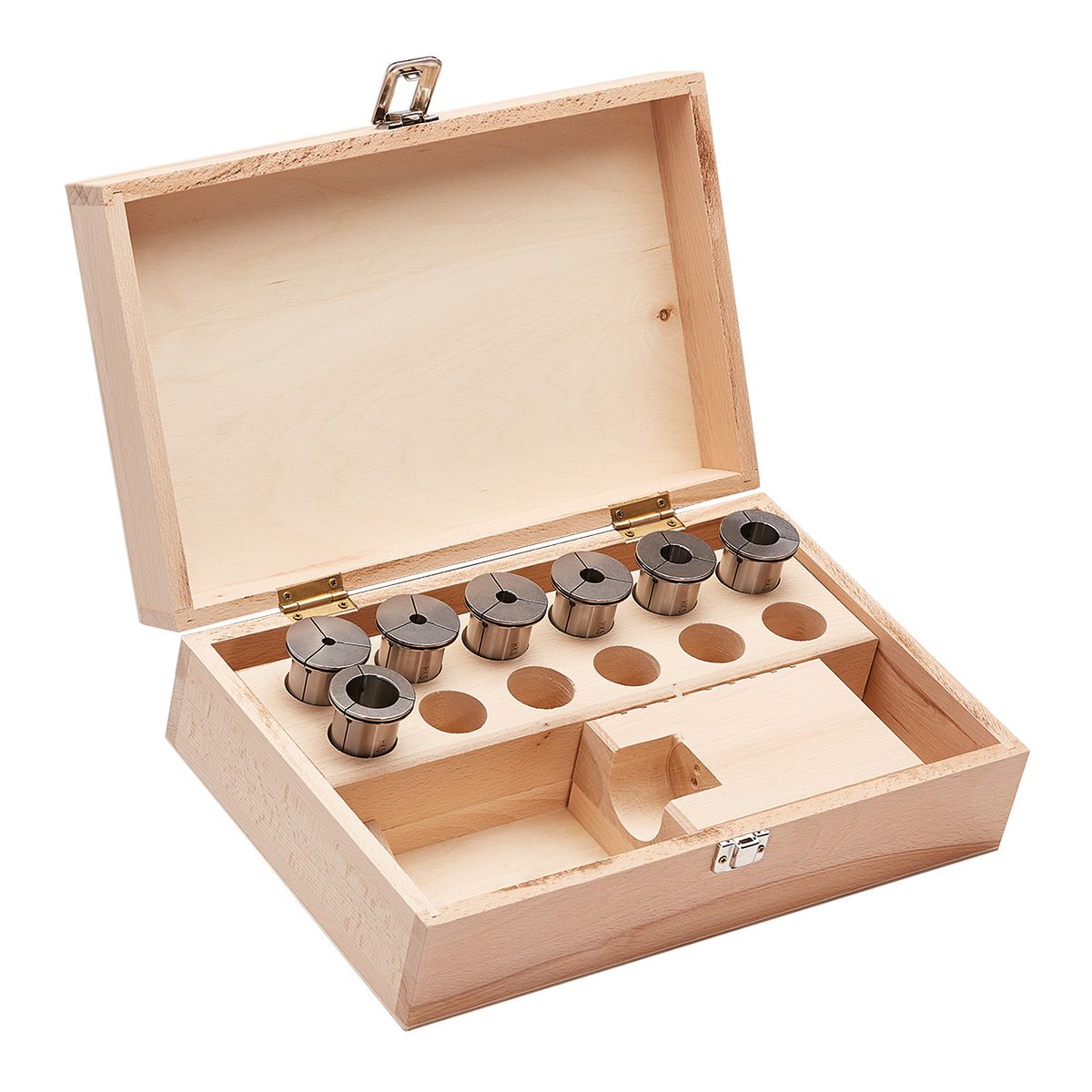 Reduzierungen für HKS Kraftspannfutter abgedichtet 7 teiliger Satz im Holzkasten