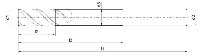 VHM-HPC-Superstar Alu-Fräser 45°, WN, Z=3, Alucut 20,0 x 41 x 100 x 150 mm, SD 2