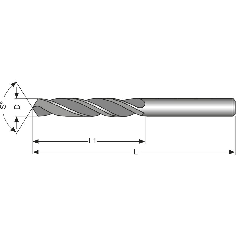 Spiralbohrer HSS-E 10xD DIN340VA 130° 1mm blank geschliffen