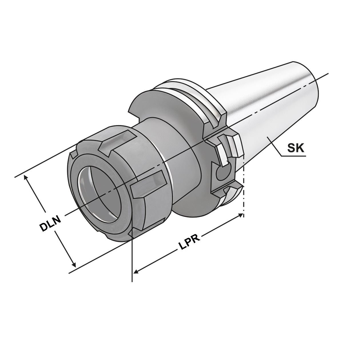 Spannfutter SK 50-2/16-130 ER25 DIN 69871 AD/B