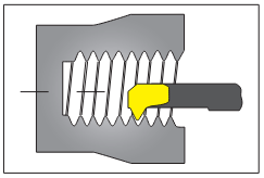 TinyTools-Einsatz mit IK, Gewindeschneiden, Teilprofil 55° Gewinde