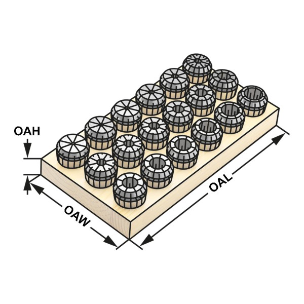 Spannzangensatz ER40 | 472 EC | 16-teiliger Satz DIN 6499 B (ISO 15488 B)  im Holzsockel