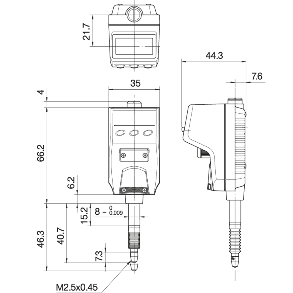 Messuhr digital 12,7mm (0,01mm) ID-N (Frontablesung)