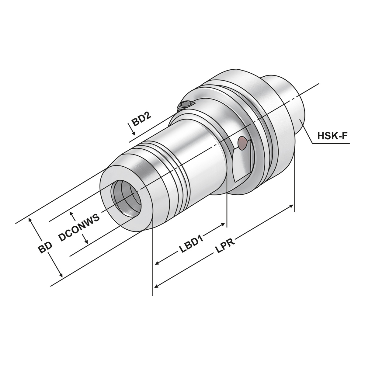 Hydro-Dehnspannfutter HSK 63-12-100 DIN 69893 Form F