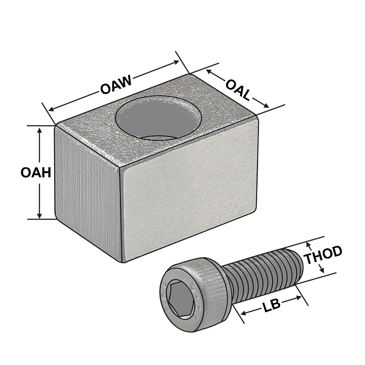 Nutenstein für Quernutdorn  D= 32 mm 1 Nutenstein + 1 Schraube