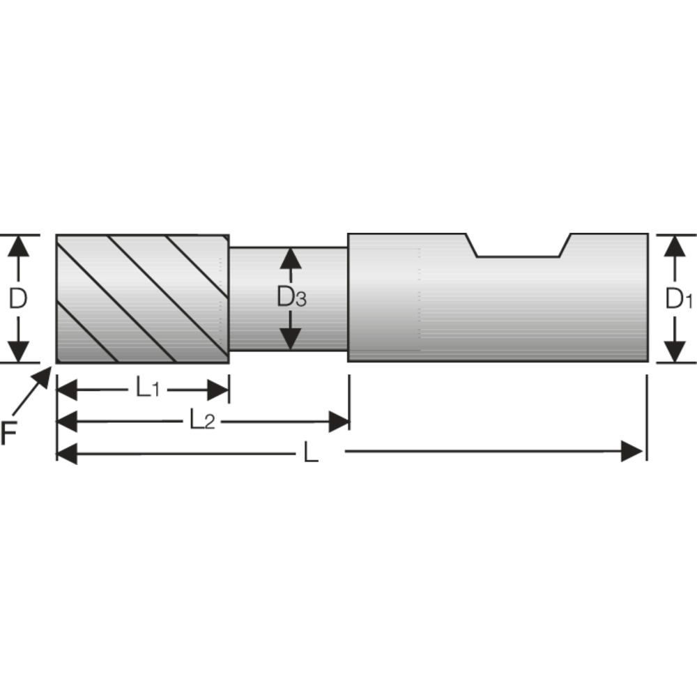 Alu-Schruppfräser VHM 30° 6mm L2=20mm Z=3 HA, Kantenschutz-Fase, TAC