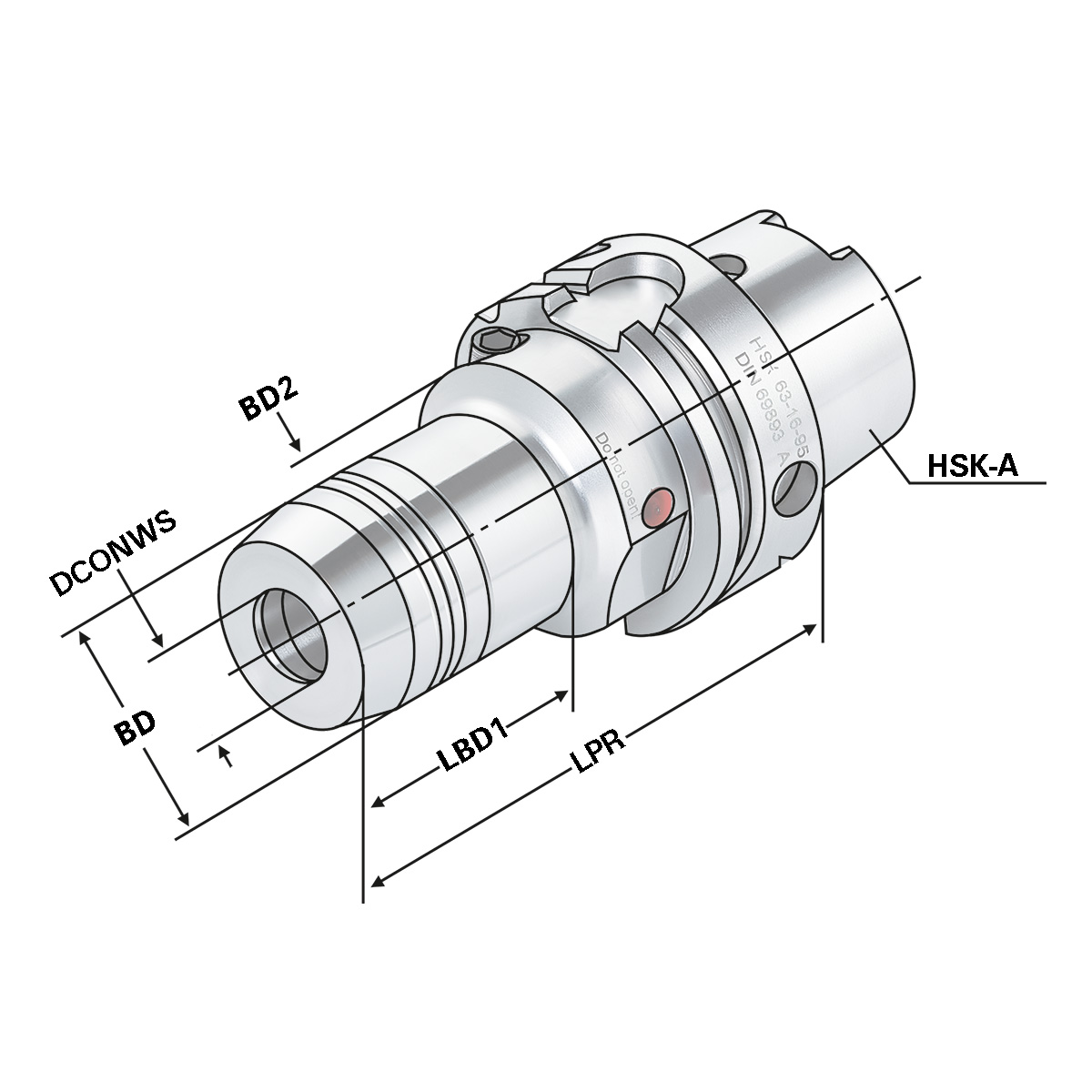 Hydro-Dehnspannfutter HSK 63-14-90 DIN 69893 Form A