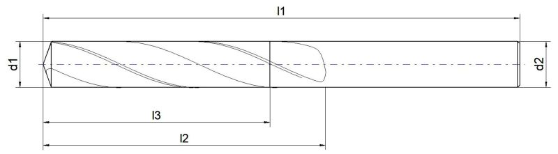 VHM-Spiralbohrer, 5xd, für Stahl, Spezial B.